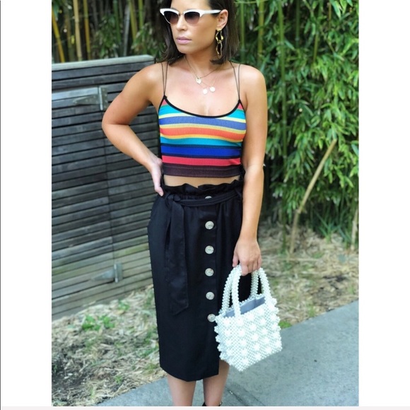 Reve Black Button Front Midi Skirt - Picture 6 of 6